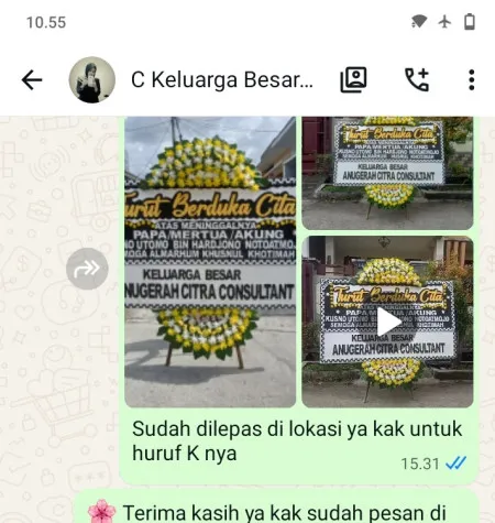 Pengiriman Papan Bunga Duka Karang Sari